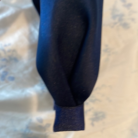 Real silk navy headband with crystal anchor